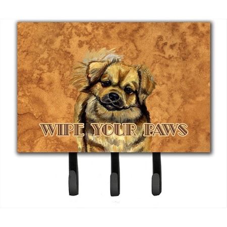Carolines Treasures 6 x 9 in. Tibetan Spaniel Wipe Your Paws Leash or Key Holder LH9458TH68